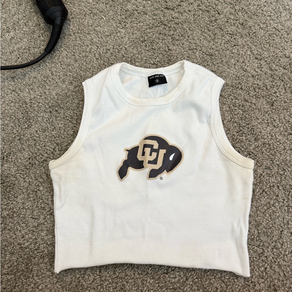 White Crop Top with Logo